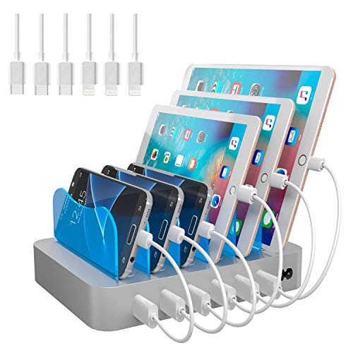 Product Cover Hercules Tuff Multi Device Charging Station - Cables Included - for lphone 5/6/7/8/X Samsung S8/S9, Note 6/7/8/ lPad 3/4/mini/mini2