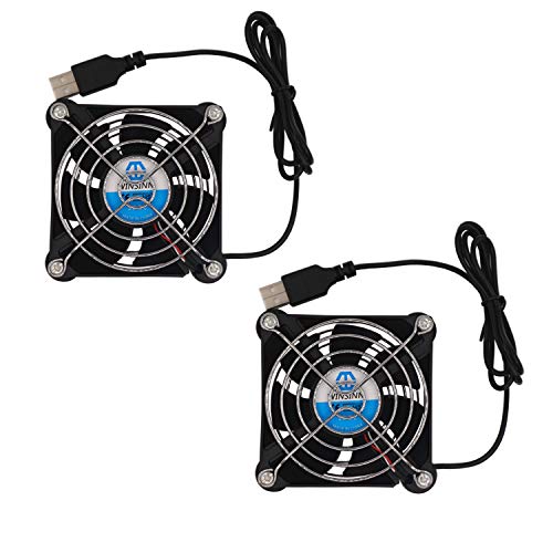 Product Cover WINSINN 80mm USB Fan 5V Brushless 8025 80x25mm for Cooling DIY PC Computer Case CPU Coolers Radiators (Pack of 2Pcs)