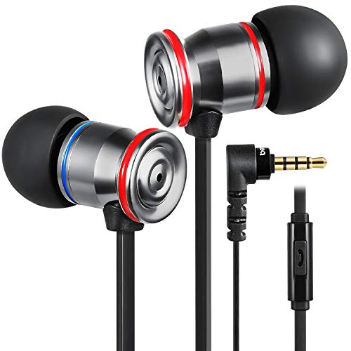 Product Cover Betron MK23 Earphones Noise Isolating in Ear Headphones with Microphone Bass Driven Sound Tangle-Free Flat Cable for Apple iPhone iPod iPad Samsung