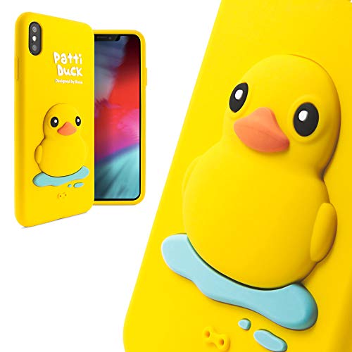 Product Cover Bone Collection 3D iPhone Xs Max Case, Cute Animal Cartoon Design for Kids Girls Women, Compatible with iPhone Xs Max, Phone Qcase Series - Patti Duck (Yellow)