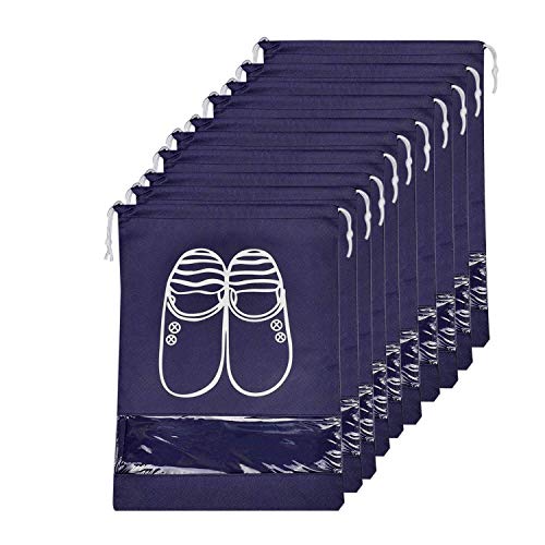 Product Cover Lify Space Saving Leather Portable Travel Shoes Organizer (Navy Blue, 16 X 12 Inches) - Pack of 10 Pieces