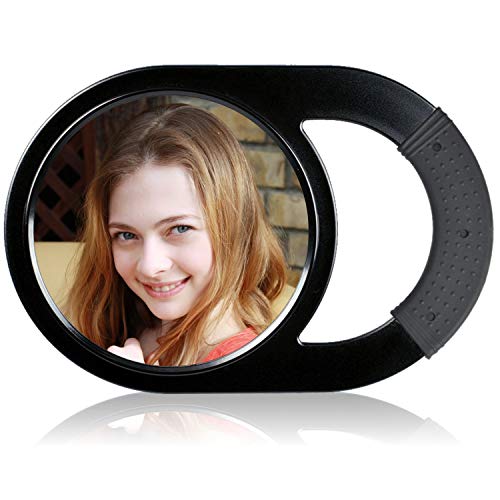 Product Cover Hand Mirror, Unbreakable Handheld Mirror with Silicone Handle for Personal Beauty, Hair Salon or Barber Shops, Come with Free Gift Anti-static Carbon Combs