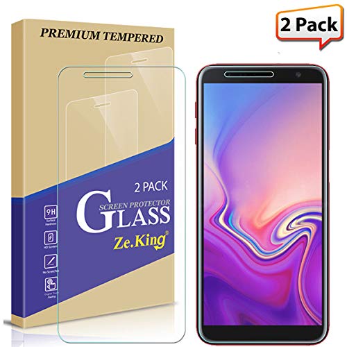 Product Cover Zeking [2-Pack] Screen Protector for Samsung Galaxy J6 Plus Tempered Glass 3D Touch Case Friendly [HD-Clear][Anti-Scratch] Bubble Free