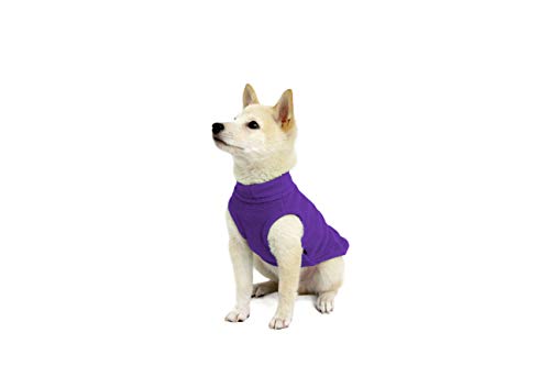 Product Cover Gooby - Stretch Fleece Vest, Pullover Fleece Vest Jacket Sweater for Dogs, Violet, Small