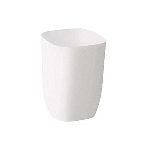 Product Cover mingol Small Garbage Can for Bathroom, Bedroom, Kitchen, Slim Cute Plastic Waste Basket for Office, 7L, Matt White