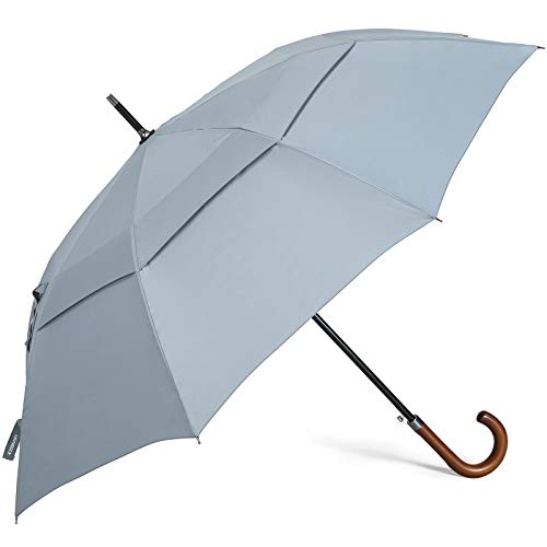 Product Cover ZEKAR -|Largest Ever on Amazon|- 68-inch Wooden Handle Stick Umbrella | Cover Family | Luxury Wood Handle | Double Canopy Windproof, Vented Design | Auto Open | for Men & Women