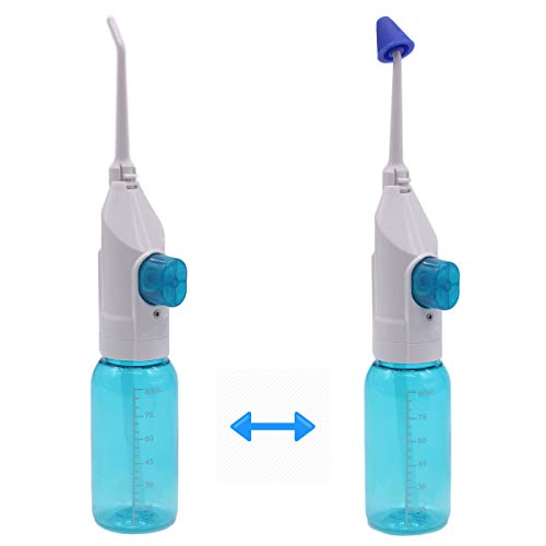 Product Cover New! Portable Water Flosser With Nasal Wash | Cordless Water Pick Dental Cleaner and Nasal Washer | Gentle Dental Floss, Ideal Kids Teeth Flosser (Blue Clear)