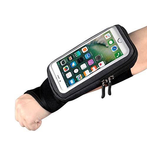 Product Cover Yigou Wrist Bag Forearm Band Cell Phone Holder, Riding Wristband Pouch Bag with Key Card Cash Holder for Cycling, Jogging, Exercise, for Smartphone Up to 6 Inchs