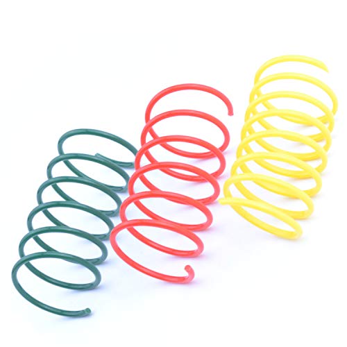 Product Cover 60 Pack Cat Spring Toy Plastic Colorful Coil Spiral Springs Pet Action Wide Durable Interactive Toys