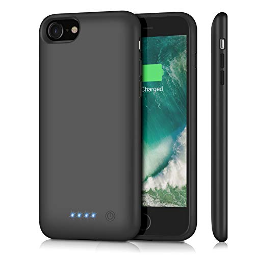 Product Cover Feob Battery Case for iPhone 8/7, HI8P67B2 Upgraded 6000mAh Rechargeable Portable Charger Case Extended Battery Pack for Apple iPhone 8 & iPhone 7 Protective Charging Case (4.7 inch)- Black