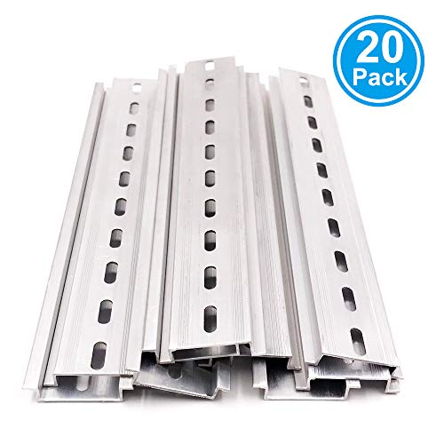 Product Cover Erayco 20 Pieces DIN Rail Slotted Aluminum RoHS 7.5