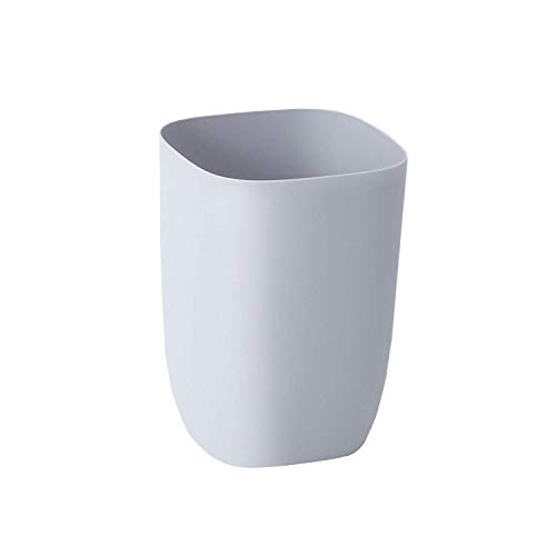 Product Cover mingol Small Garbage Can for Bathroom, Bedroom, Kitchen Slim Cute Plastic Waste Basket for Office, Grey 7L