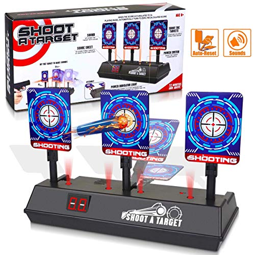 Product Cover POKONBOY Electronic Scoring Shooting Targets Auto Reset Digital Target Compatible with Nerf Guns for Boys Girls Kids Party Supplies Christmas