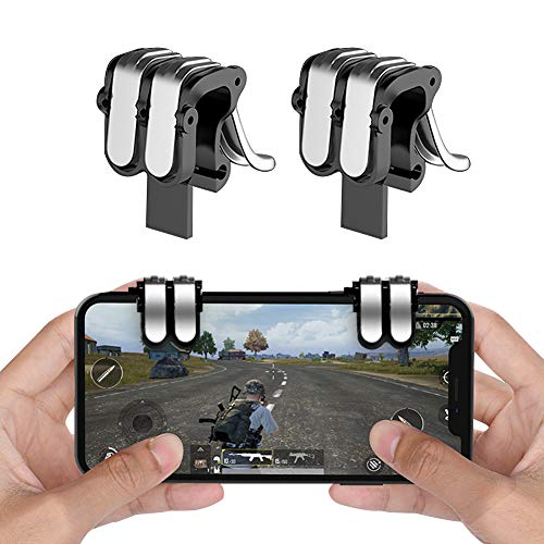 Product Cover EMISH Mobile Game Controller Gamepad Trigger Aim Button L1R1 L2 R2 Shooter Joystick for iPhone Android Phone Game Pad Accesorios (Black)