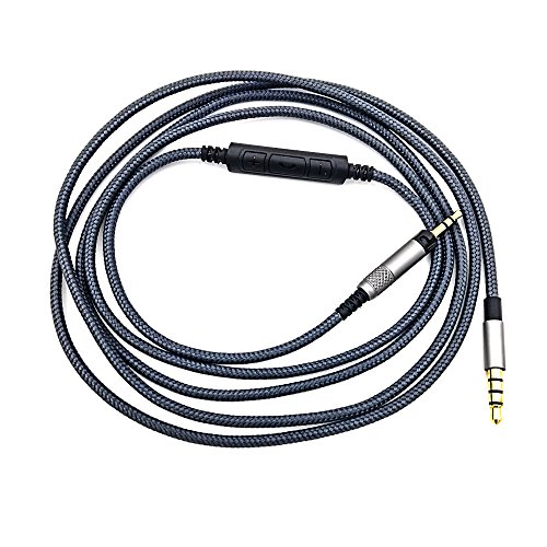 Product Cover Audio Cable with in-Line Mic Remote Volume Compatible with Audio Technica ATH-M50x, ATH-M40x, ATH-M70x Headphones and Compatible with Samsung Galaxy Huawei Android