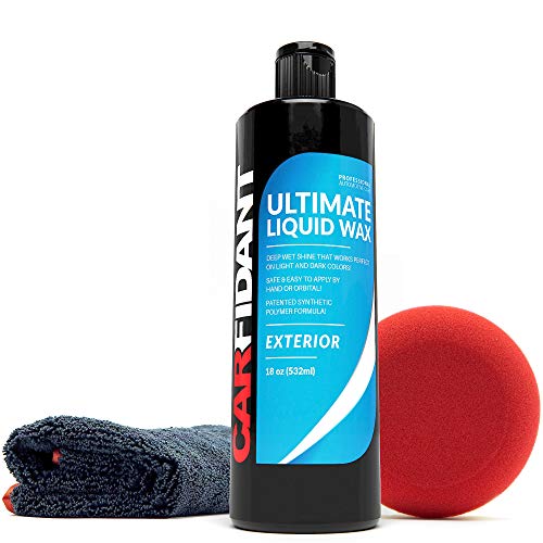 Product Cover Carfidant Premium Liquid Car Wax Kit - Ultimate Liquid Wax Paint Sealant - Easy to Apply - Nano-Polymer Protection - Car Detailing Products Car Wash Kit - Microfiber Towel + Applicator