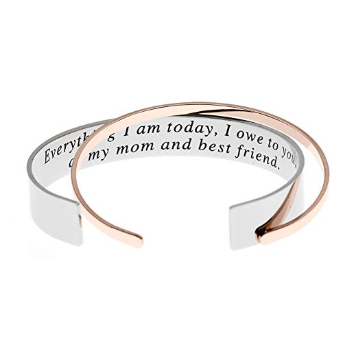 Product Cover MS.CLOVER Everything I am Today I Owe to You Secret Message Bracelet Gifts for Mom - Mother of The Bride Gift.