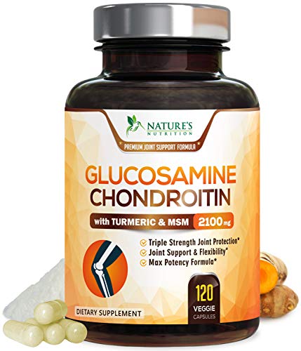 Product Cover Glucosamine with Chondroitin Turmeric MSM, Triple Strength Standardized 1500mg for Hip, Joint & Back Pain Relief - Made in USA - Anti Inflammatory Supplement with Boswellia & Bromelain - 120 Capsules