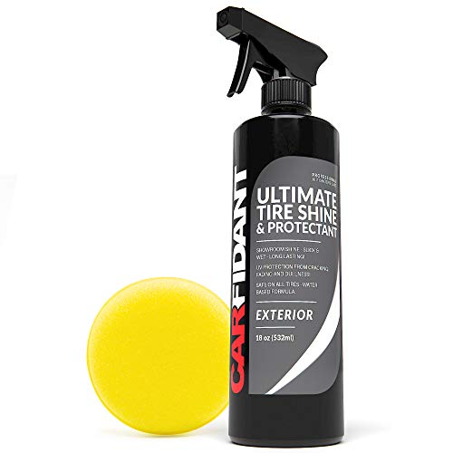 Product Cover Carfidant Ultimate Tire Shine Spray - Tire Dressing & Protectant Kit - Dark, Wet Looking Wheels with No Grease and No Sling! Use with Wheel & Tire Cleaner