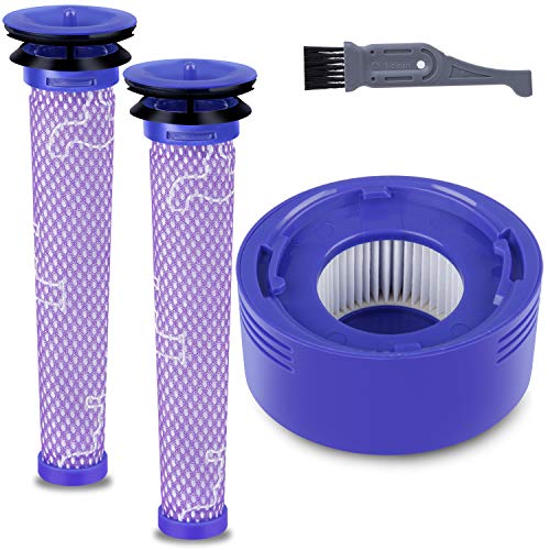 Product Cover I clean Replacement Dyson V8 Post Filter Bundle,Fit for Dyson Post Assembly V7 V8 Animal and Absolute Cordless Vacuum (2pcs Pre Filter and 1pc HEPA Post-Filter),Parts # DY-965661-01 DY-967478-01