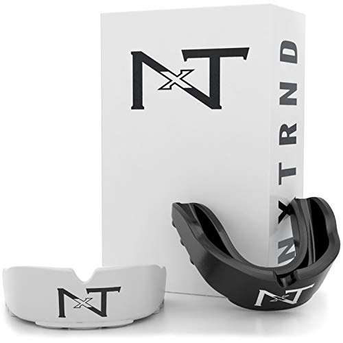 Product Cover Nxtrnd Rush Mouth Guard Sports - 2 Pack of Professional Mouthguards for Boxing, Football, MMA, and More (Black & White)