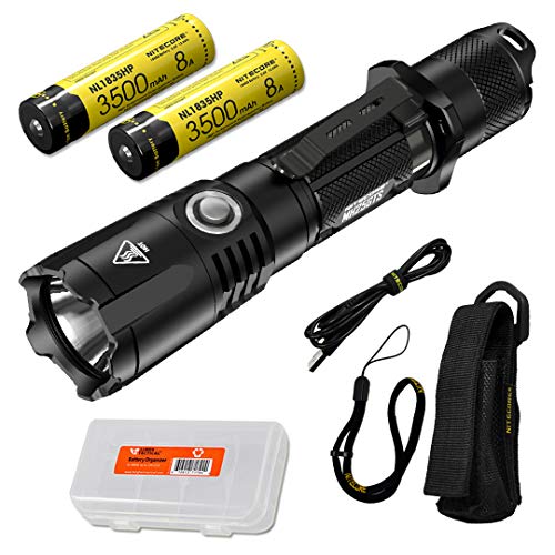 Product Cover NITECORE MH25GTS 1800 Lumen Rechargeable Tactical Flashlight with 2x High Performance Batteries and LumenTac Battery Organizer