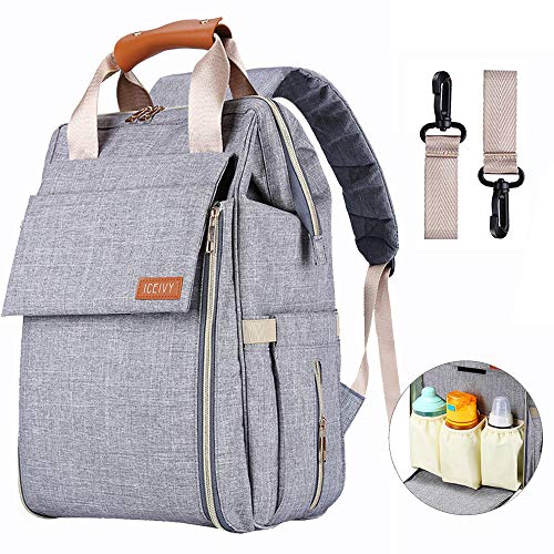 Product Cover Diaper Bag with Multi-Function Large Capacity and Durable (Grey)
