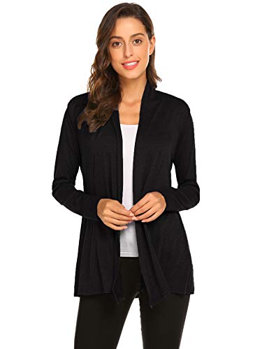 Product Cover Womens Casual Lightweight Long Sleeve Cardigan Soft Drape Open Front Fall Dusters (S-3X)
