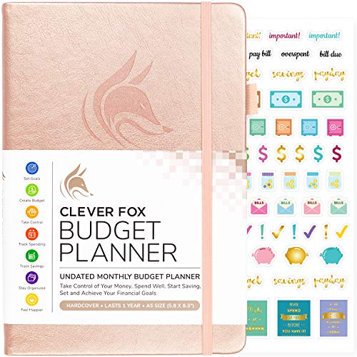 Product Cover Clever Fox Budget Planner - Expense Tracker Notebook. Monthly Budgeting Journal, Finance Planner & Accounts Book to Take Control of Your Money. Undated - Start Anytime. A5 Size Rose Gold Hardcover