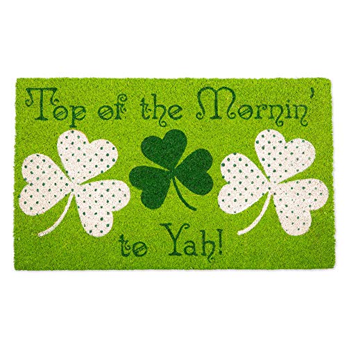 Product Cover DII Fun Greetings Home Décor Indoor/Outdoor Natural Coir Fiber Doormat, 18x30, Top of The Mornin' to Yah
