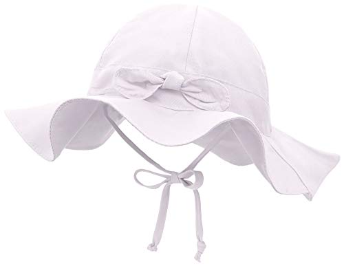 Product Cover SimpliKids UPF 50+ UV Sun Protection Wide Brim Baby Sun Hat,White 3,0-12 Months