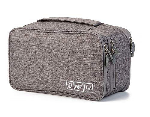 Product Cover Egab Portable Bra Underwear Organizer Travel Toiletry Organizer Bag Makeup Organizer Case (Grey)