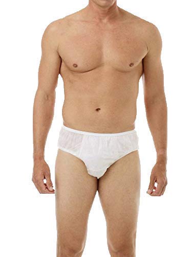 Product Cover A-ONE Men's Use and Throw Disposable Brief (Pack of 12) (Large, White)