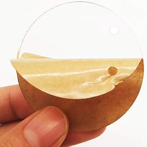 Product Cover 50 Pieces 2'' Diameter Round Clear Transparent Acrylic Keychain Blanks Discs Circles Hole Precut with Protective Paper 1/8
