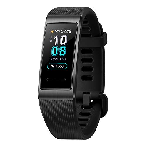 Product Cover Huawei Band 3 Pro All-in-One Fitness Activity Tracker, 5ATM Water Resistance for Swim, 24/7 Heart Rate Monitor, Built-in GPS, Multi-Sports Mode, Sleep Tracking, Black, One Size