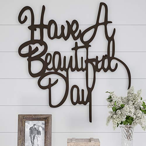 Product Cover Lavish Home Metal Cutout-Have a Beautiful Day Wall Sign-3D Word Art Home Accent Decor-Perfect Modern Rustic or Vintage Farmhouse Style
