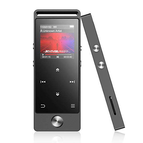 Product Cover MP3 Player with Bluetooth, AGPTEK Portable Mini Metal Music Player with Radio, FM Recording, Stopwatch, Expandable Up to 128GB