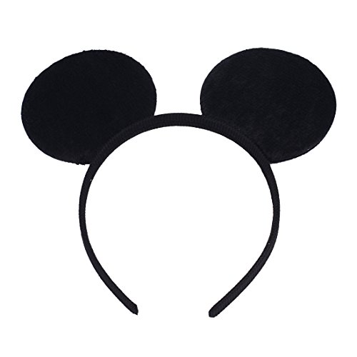 Product Cover NiuZaiz 1pc Black Mouse Ears Costume Deluxe Fabric Headband for Party Decorations (Black)