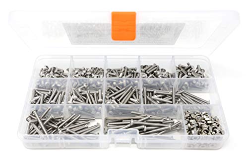 Product Cover iExcell 960 Pcs M3 x 6mm / 8mm / 10mm / 12mm / 14mm / 16mm / 18mm / 20mm / 25mm / 30mm / 35mm Stainless Steel 304 Hex Socket Button Head Cap Screws Nuts Washers Hex Key Wrench Kit