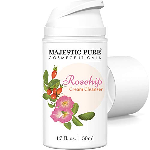 Product Cover Rosehip Facial Cleanser by Majestic Pure - Hydrating Cream Face Cleanser for Youthful Radiant Looking Skin - Dry to Normal Skin - 50ml