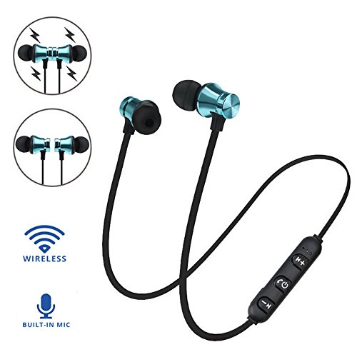 Product Cover Tuscom Stereo Magnetic Bluetooth Wireless,Earbuds Hands-Free with Mic,for Cell Phone & Voice,for Android & iOS System (Blue)