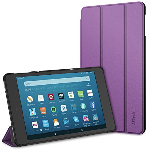 Product Cover JETech Case for All-New Amazon Fire HD 8 Tablet (8th / 7th / 6th Generation - 2018, 2017 and 2016 Release) Smart Cover with Auto Sleep/Wake (Purple)
