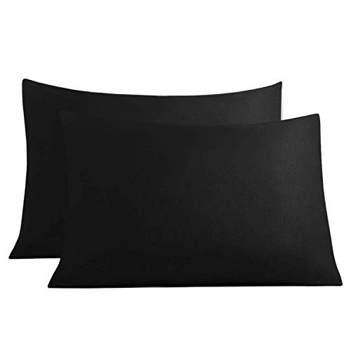 Product Cover Allo Pillow Cases Queen Size, 100% Brushed Microfiber Black Pillowcases Set of 2, Soft Breathable, Fade & Stain Resistant