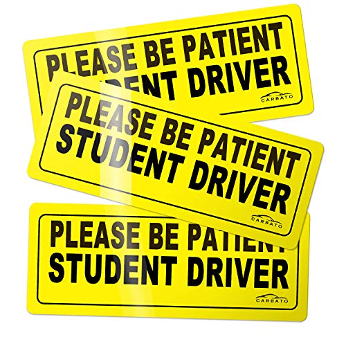 Product Cover CARBATO Student Driver Magnet Safety Sign Vehicle Bumper Magnet - Car Vehicle Reflective Sign Sticker Bumper for New Drivers - Set of 3