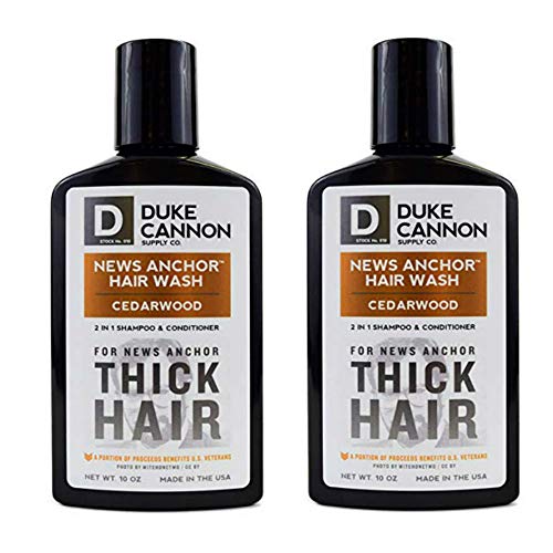 Product Cover Duke Cannon News Anchor Thick Hair Wash 2-in-1 Shampoo and Conditioner for Men, 10oz - Cedarwood (2 Pack)