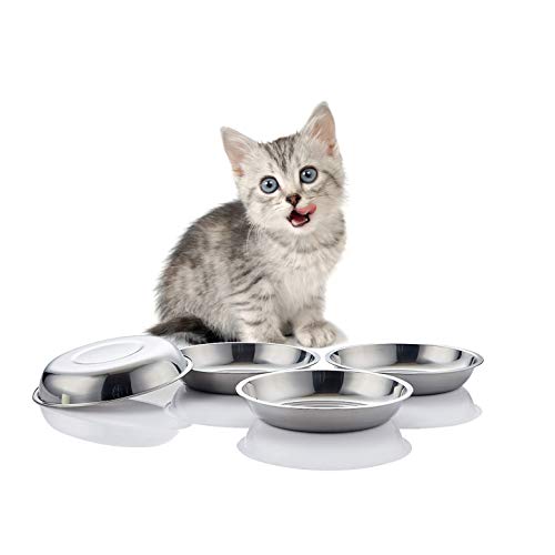 Product Cover VENTION Global Wansheng Cat Food Dish, Whisker Relief Cat Bowls, Stainless Steel Pet Bowls, Shallow Cat Dish, 10 Oz Dog Food Bowls, Outer Dia. 5 4/5 Inches, Set of Four