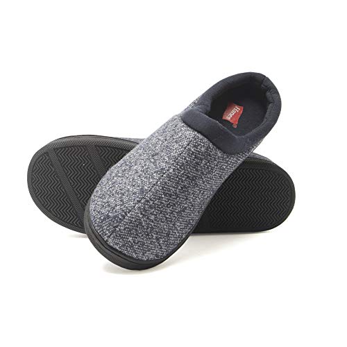 Product Cover Hanes Boy's Slipper Clog House Shoe with Indoor Outdoor Memory Foam Sole Fresh IQ Odor Protection (Size Medium,Navy)
