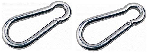 Product Cover Two Marine Grade Stainless Steel Carabiners Spring Snap Link 4
