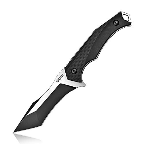 Product Cover KUBEY KU157 Fixed Blade Tactical Knife, Full Tang Knife with Tanto Carbon Steel Blade and Kydex Sheath, for Outdoor Survival and Hiking (BlackBrush)