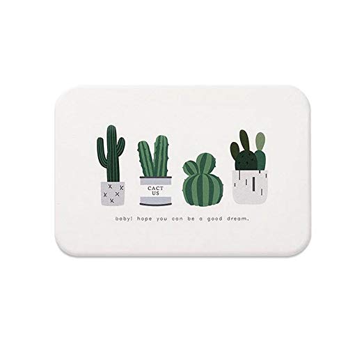 Product Cover Lasenque Diatomite Cactus Cacti Coaster Absorbent Soap Bar Holder Fast Self-Dry,Anti-Bacterial Soap Saver and Toothbrush,Absorbent Diatomaceous Earth Mat (White,11.8''x7.8'')